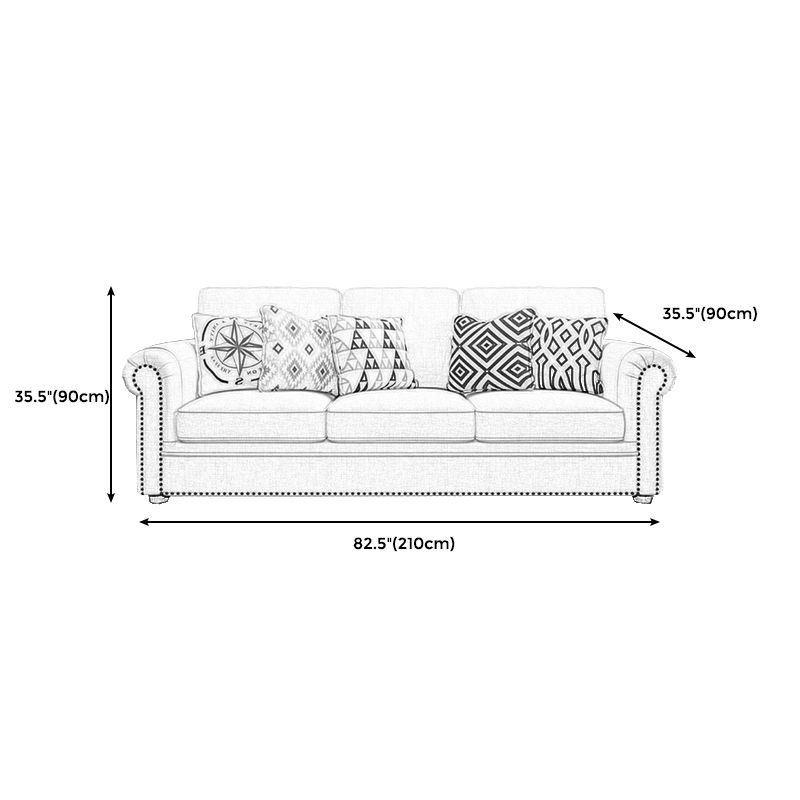 Modern Rolled Arm Standard Sofa with Loose Back Sofa for Apartment, Living Room Clearhalo 'furn' 'furn_sofas' 'Furniture' 'furniture_sofas' 'kitchen' 'kitchen_sofas' 'Living Room Furniture' 'Sofa' 'sofas' 1200x1200_623b3a0d-9b38-4e46-ba94-227c97abd77c