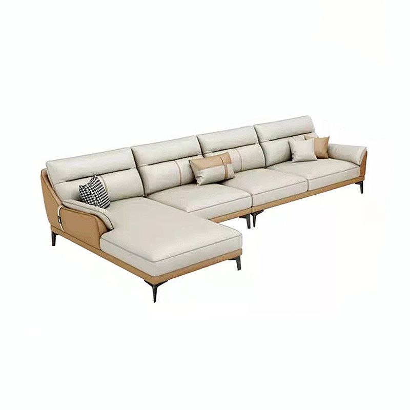 Faux leather High BackSofa and Chaise Waterproof Pillow Top Arm Sectional Clearhalo 'furn' 'furn_sectionals' 'Furniture' 'furniture_sectionals' 'kitchen' 'kitchen_sectionals' 'Living Room Furniture' 'Sectionals' 1200x1200_623b7b53-718e-4135-bd6d-bb4634318f46