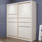 Modern Sliding Door Wardrobe for Bedroom White Cabinet with Drawers