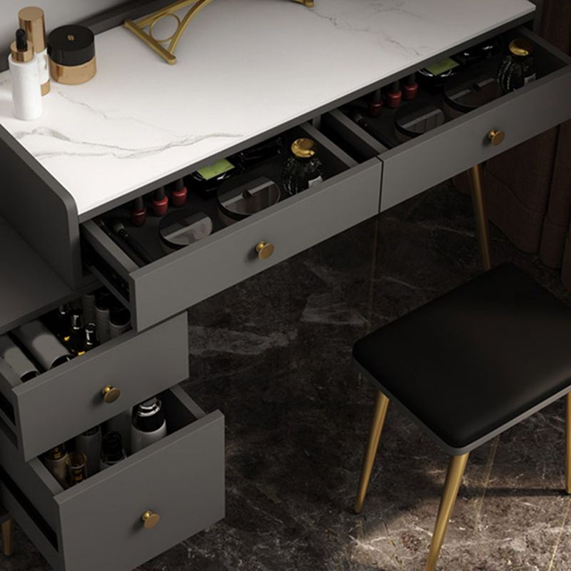 4 Drawers Makeup Table Desk Vanity - 30.7"H Vanity Table with Cabinets