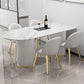 Contemporary Style Sintered Stone Dining Table Freeform Shape Table with Double Pedestal Base Clearhalo ' dining_table' 'Dining Tables & Seating' 'Dining Tables' 'furn' 'furn_dining_table' 'Furniture' 'furniture_dining_table' 'Kitchen & Dining Furniture' 'kitchen&dining_furn' 'kitchen' 'kitchen_dining_table' 1200x1200_623c8ea6-0419-456f-842e-756643cf49ff