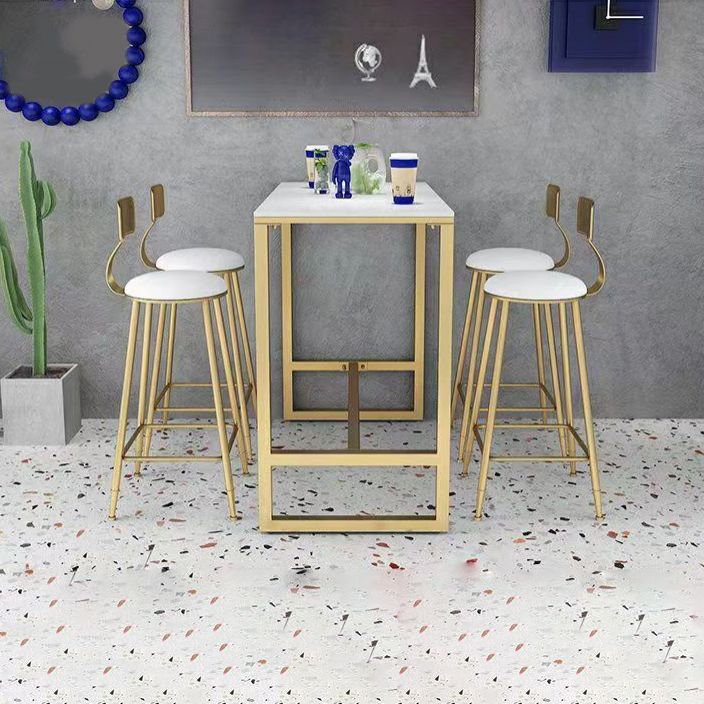Glam Pub Table Set 1/3/5 Pieces Faux Marble Bar Table with Stools Clearhalo 'Bar Furniture' 'furn' 'furn_home_bar_bar_sets' 'Furniture' 'Home Bars & Bar Sets' 'home_bar_bar_sets' 'Kitchen & Dining Furniture' 1200x1200_623cd413-59cd-4ca1-81b7-caddc5c7357b