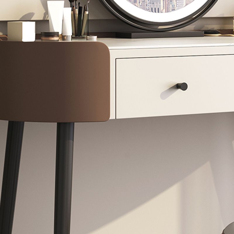 2 Drawers Makeup Table Desk Stone Top Vanity Table in Orange