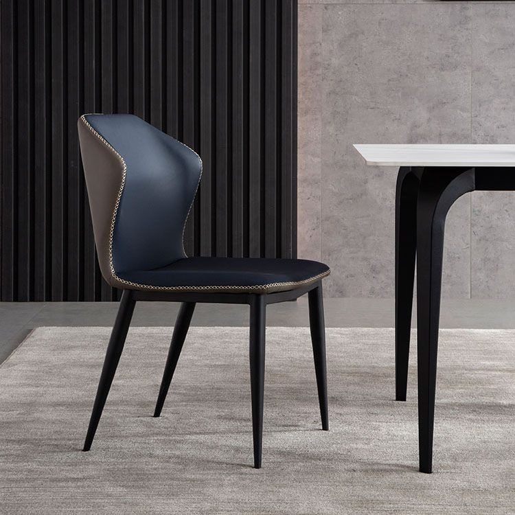 Contemporary Dining Wingback Side Chairs Armless Chair with Metal Legs for Kitchen Clearhalo 'Dining Chairs' 'Dining Tables & Seating' 'dining_chair' 'furn' 'furn_dining_chair' 'Furniture' 'furniture_dining_chair' 'Kitchen & Dining Furniture' 1200x1200_623e18a9-bd5f-45a7-b85c-f7bd4a6e720c