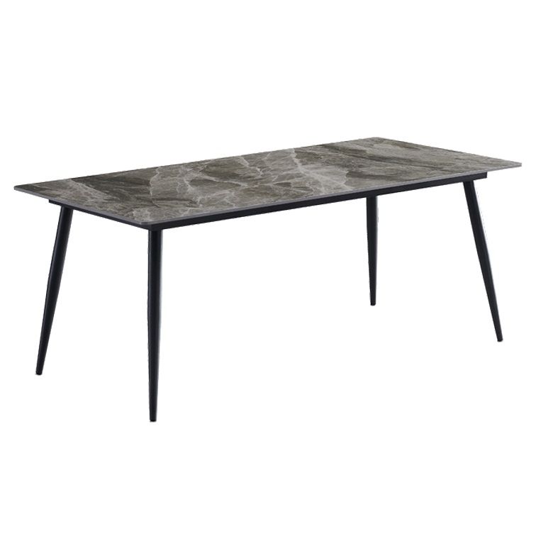 Industrial Sintered Stone Dining Table 4 Legs Carbon Steel Base Rectangle Table for Home Clearhalo ' dining_table' 'Dining Tables & Seating' 'Dining Tables' 'furn' 'furn_dining_table' 'Furniture' 'furniture_dining_table' 'Kitchen & Dining Furniture' 'kitchen&dining_furn' 'kitchen' 'kitchen_dining_table' 1200x1200_623e37be-cce7-48a0-a641-f2467150705a