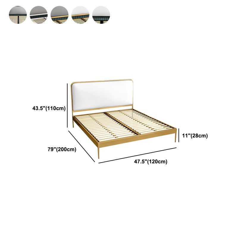 Eigentijdse rechthoekige hoofdeinde standaardbed met metalen benen