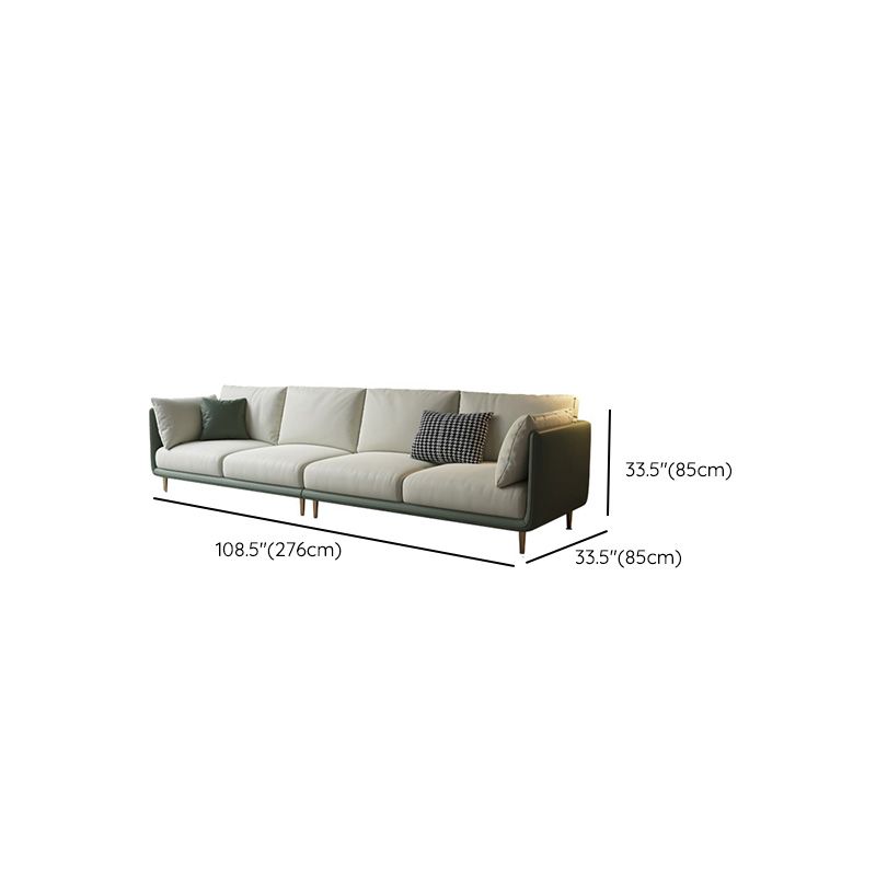 Contemporary Faux Leather Sofa with Pillows Back and Pillow Top Arm Clearhalo 'furn' 'furn_sofas' 'Furniture' 'Living Room Furniture' 'Sofa' 'sofas' 1200x1200_624530b7-8c47-4686-bf5b-529be9dadea8
