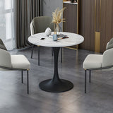 Round Tulip Base Modern Dining Table White Tone Fixed Table of Sintered Stone Clearhalo ' dining_table' 'Dining Tables & Seating' 'Dining Tables' 'furn' 'furn_dining_table' 'Furniture' 'furniture_dining_table' 'Kitchen & Dining Furniture' 'kitchen&dining_furn' 'kitchen' 'kitchen_dining_table' 1200x1200_62454b61-632b-41da-ba57-72b78d389337