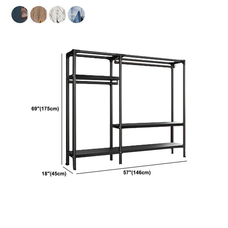 Steel Frame Wardrobe Armoire Contemporary Style Wardrobe Cabinet for Home Clearhalo 'Armoires & Wardrobes' 'armoires_wardrobes' 'Bedroom Furniture' 'furn' 'furn_armoires_wardrobes' 'Furniture' 1200x1200_62469485-64f1-4083-a05c-fe1a3ec28e97