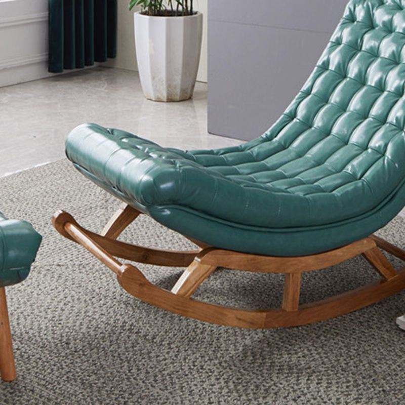 Chaise à bascule moderne en cuir en cuir