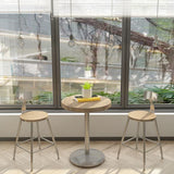 1/2/3/5 Pieces Stools Set Industrial Chrome Metal Pub Table Set for Small Places