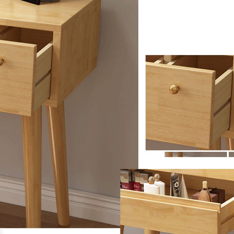 Moderno sgabello da vanità per trucco in legno a 3 cassetti in legno massiccio