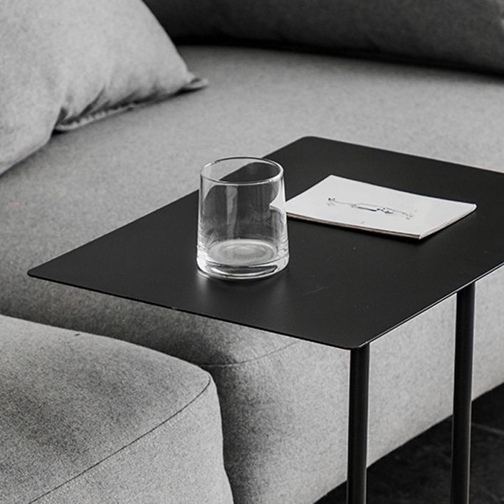 Mid-Century 19" Tall C Side Table Metal Rectangular Side Table