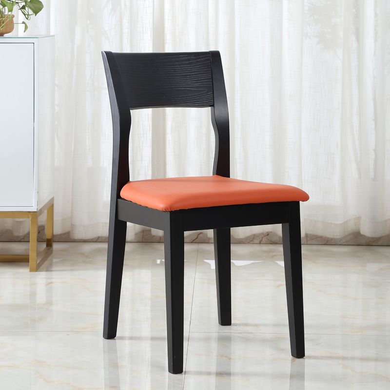 Contemporary Dining Chair 16'' Wide Open Side Chair with 4 Black Wood Legs for Home Use Clearhalo ' kitchen&dining_furn' 'Dining Chairs' 'Dining Tables & Seating' 'dining_chair' 'furn' 'furn_dining_chair' 'Furniture' 'furniture_dining_chair' 'Kitchen & Dining Furniture' 'kitchen' 1200x1200_624a4fe5-014b-4a09-98c8-d273b3b1d984