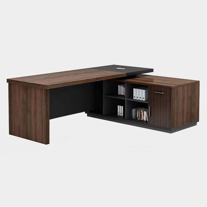 Contemporary Style Office Desk L-Shape Brown Writing Computer Desk Clearhalo 'furn' 'furn_office_desk' 'Furniture' 'Office Desks' 'Office Furniture' 'office_desk' 1200x1200_624a6dd2-8573-43f3-a496-6e300bc0afc5