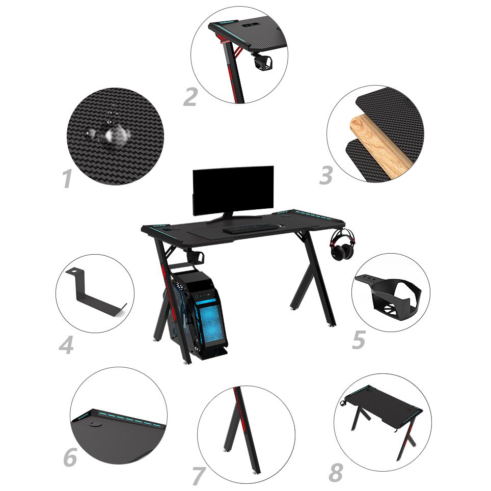 Escritorio de juego de forma gratuita contemporánea escritorio de madera fabricado para la oficina