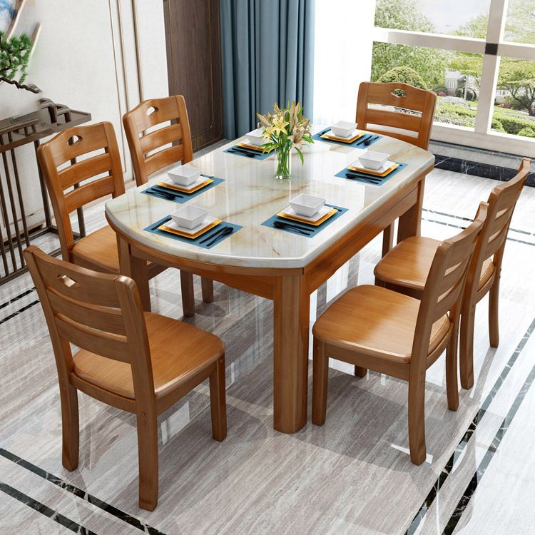 Modern Stone Round Dining Table Rubber Wood Legs for Dining Room Clearhalo 'Dining Tables & Seating' 'Dining Tables' 'dining_table' 'furn' 'furn_dining_table' 'Furniture' 'Kitchen & Dining Furniture' 1200x1200_624bf8b7-b33d-4407-8948-2fefb7eca142