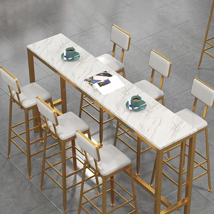 1/7/9/11 Pieces Rectangular Bar Set Gorgeous Style Marble Table with Bar Stools Clearhalo 'Bar Furniture' 'furn' 'furn_home_bar_bar_sets' 'Furniture' 'Home Bars & Bar Sets' 'home_bar_bar_sets' 'Kitchen & Dining Furniture' 1200x1200_624f0e41-fe6f-4041-97c3-84c173195f19