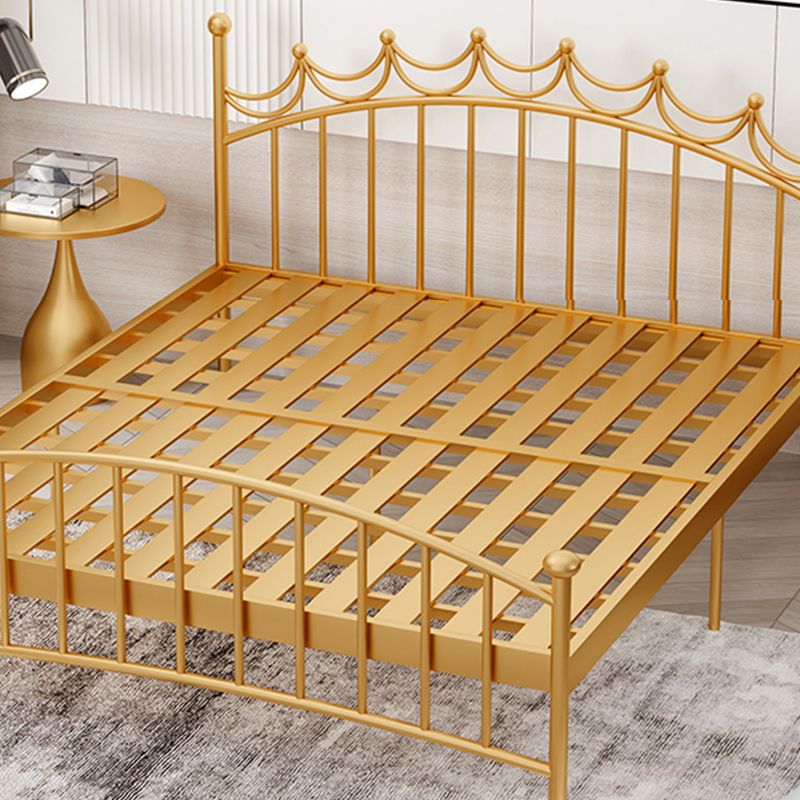 Metallic Standard Bed Glam Open-Frame Bed with Arched Headboard Clearhalo 'Bedroom Furniture' 'Beds' 'furn' 'furn_beds' 'Furniture' 1200x1200_624f1e4a-6686-445e-ba80-525198f864c5