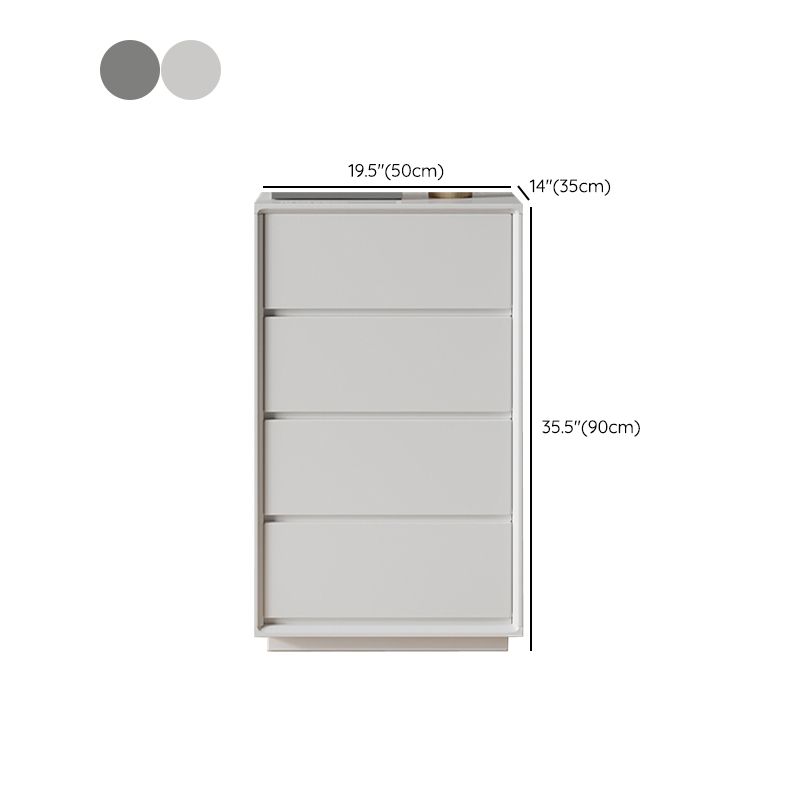 Rangement moderne coffre en bois blanc / gris rangement commode avec tiroirs