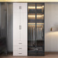 Hinged Wardrobe Closet with Drawer Contemporary Storage Cabinet
