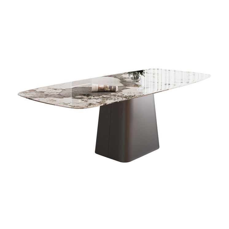 Modern Sintered Stone Table Set of 5/7 with Rectangle Table Dining Set with Orange PU Leather Chairs Clearhalo 'Dining Room Sets' 'Dining Tables & Seating' 'dining_room_set' 'furn' 'furn_dining_room_set' 'Furniture' 'furniture_dining_room_set' 'Kitchen & Dining Furniture' 'kitchen&dining_furn' 'kitchen' 1200x1200_6252a89b-7726-4d19-8a5e-e0c5e8f6acbd