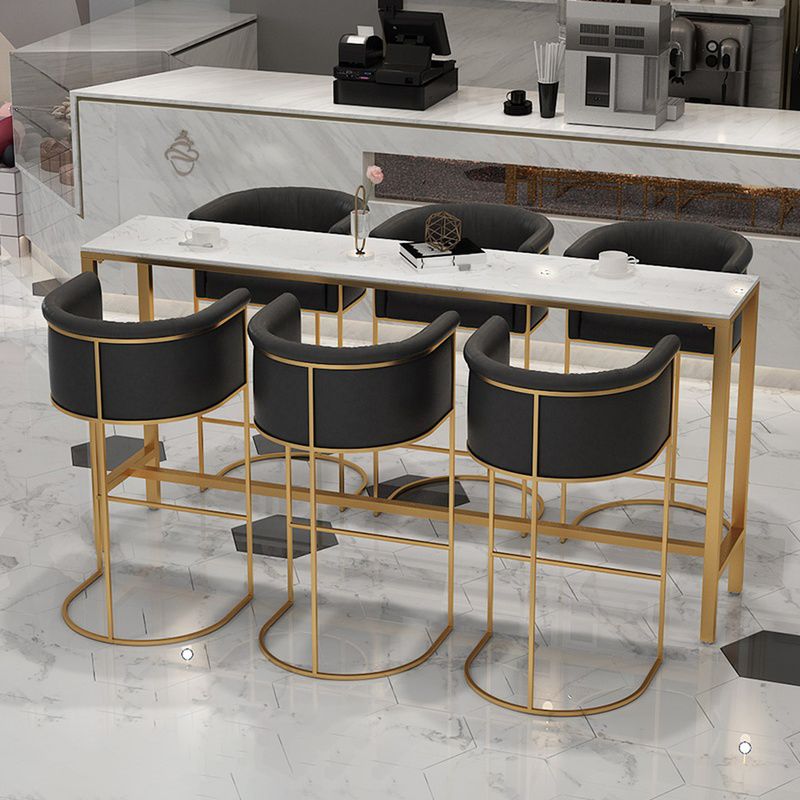 Glam Style Bar Stool Armed Upholstered Bar Stool for Dining Room Clearhalo 'Bar Furniture' 'Bar Stools' 'bar_stools' 'furn' 'furn_bar_stools' 'Furniture' 'Kitchen & Dining Furniture' 1200x1200_6253a9c4-5abd-4d13-9483-76696567f4a3