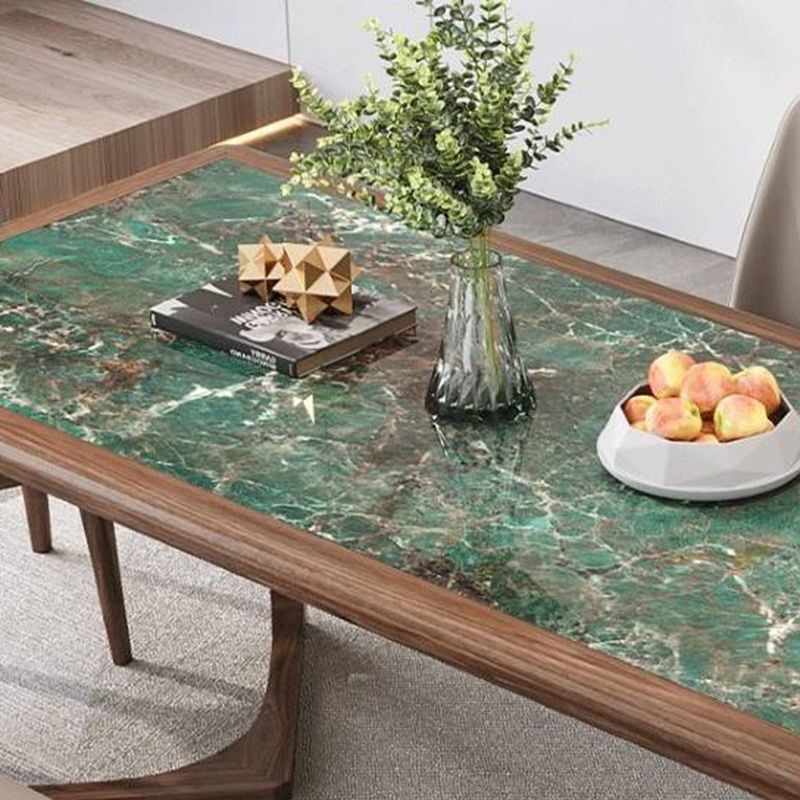 Set da tavolo da pranzo moderno rettangolare 1/4/7 PC Dinette con cornice in legno massiccio