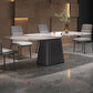 Contemporary Rectangle Dining Table Sintered Stone Dining Table with Pedestal Base Clearhalo ' dining_table' 'Dining Tables & Seating' 'Dining Tables' 'furn' 'furn_dining_table' 'Furniture' 'furniture_dining_table' 'Kitchen & Dining Furniture' 'kitchen&dining_furn' 'kitchen' 'kitchen_dining_table' 1200x1200_62551e17-8a2c-4e7e-bafd-79dfa95351c0