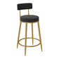 Glam Round Bar and Counter Stool Metal Low Back Stool with 4 Legs Clearhalo 'Bar Furniture' 'Bar Stools' 'bar_stools' 'furn' 'furn_bar_stools' 'Furniture' 'furniture_bar_stools' 'Kitchen & Dining Furniture' 1200x1200_62565715-2849-4e74-bb27-4f72ef3f0aa0