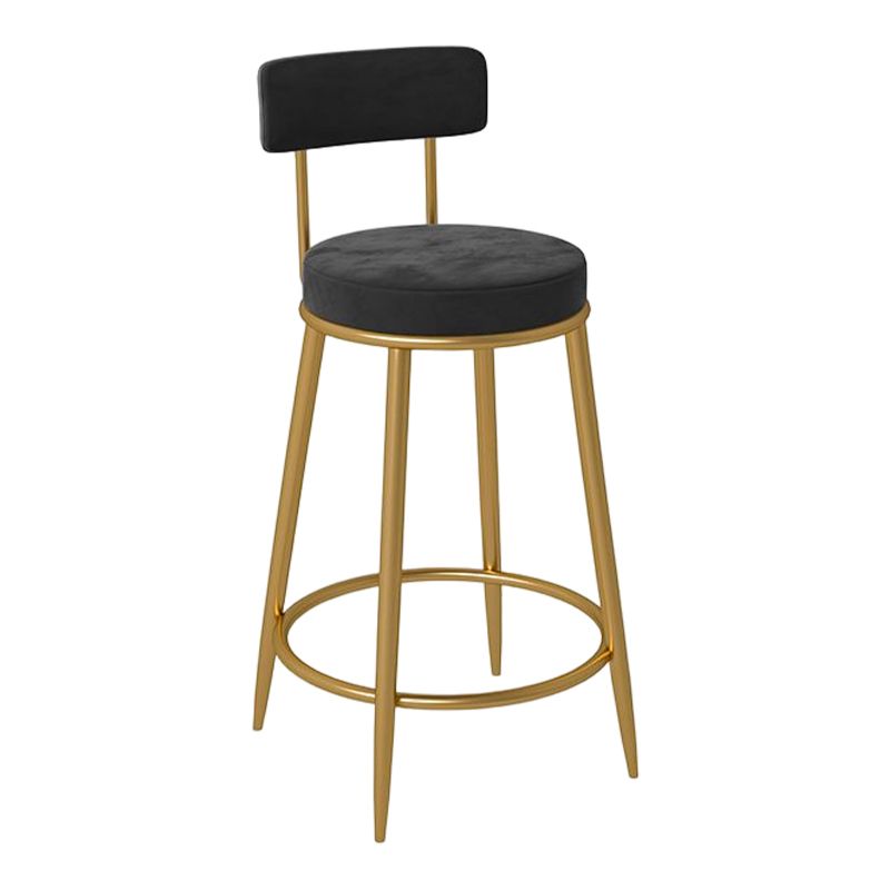 Glam Round Bar and Counter Stool Metal Low Back Stool with 4 Legs Clearhalo 'Bar Furniture' 'Bar Stools' 'bar_stools' 'furn' 'furn_bar_stools' 'Furniture' 'furniture_bar_stools' 'Kitchen & Dining Furniture' 1200x1200_62565715-2849-4e74-bb27-4f72ef3f0aa0