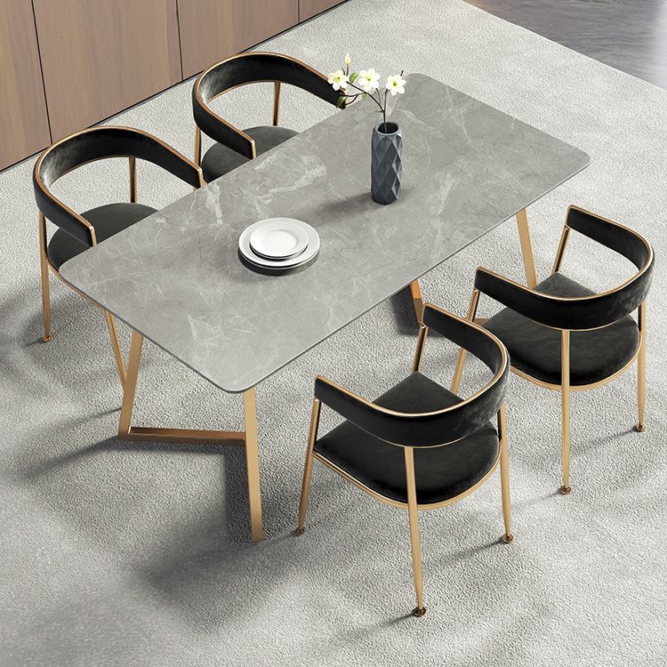Metal Traditional Luxury Rectangle Table Sintered Stone Table with Sled Base Clearhalo ' dining_table' 'Dining Tables & Seating' 'Dining Tables' 'furn' 'furn_dining_table' 'Furniture' 'furniture_dining_table' 'Kitchen & Dining Furniture' 'kitchen&dining_furn' 'kitchen' 'kitchen_dining_table' 1200x1200_6257b88c-f6a8-499b-8497-1ab11e35f281
