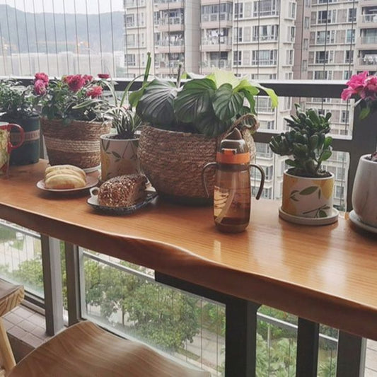 Brown Modern Style Table in Pine Wood and Metal Balcony Bar Table Clearhalo 'Bar Furniture' 'Bar Tables' 'bar_tables' 'furn' 'furn_bar_tables' 'Furniture' 'furniture_bar_tables' 'Kitchen & Dining Furniture' 1200x1200_6257f3b9-b126-451f-bce8-d89e7d32eacf