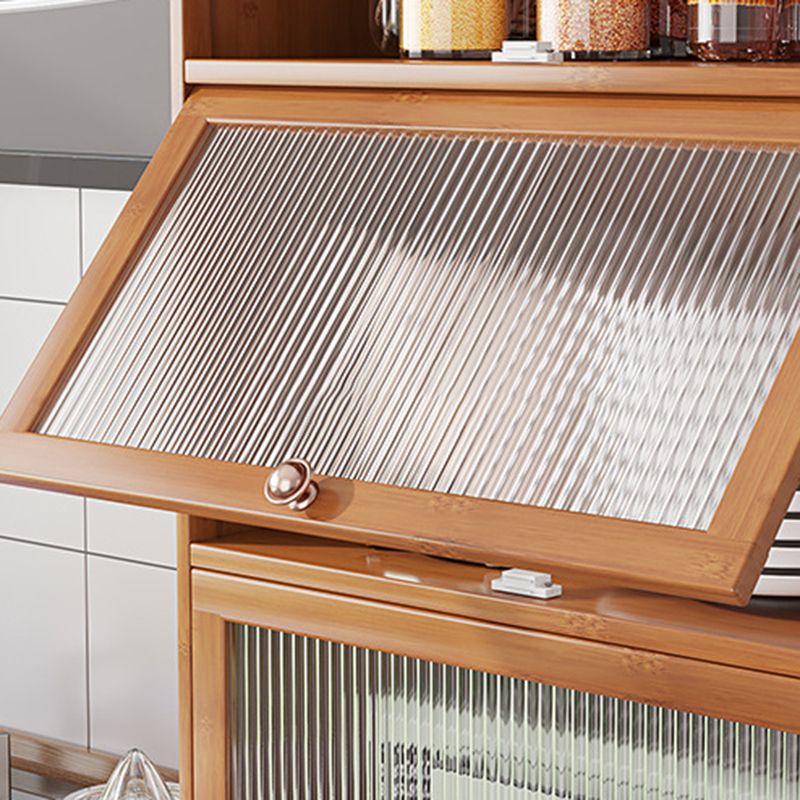 Server di pranzo glam di cucina in bambù marrone per soggiorno