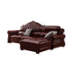 Genuine Leather Rolled Arm Sectional 36.22"High Camel Back Sofa, Dark Brown Clearhalo 'furn' 'furn_sectionals' 'Furniture' 'furniture_sectionals' 'Living Room Furniture' 'Sectionals' 1200x1200_6258ef87-defe-4882-9c24-cdb1f09fc573