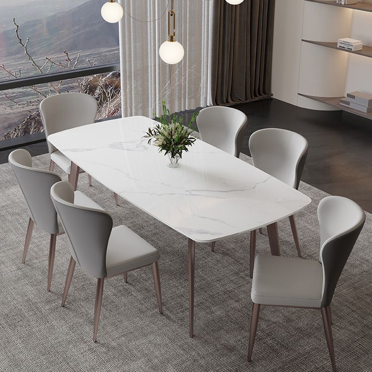 Glam Dining Table Sintered Stone Table with Metal Legs for Home Use Clearhalo 'Dining Tables & Seating' 'Dining Tables' 'dining_table' 'furn' 'furn_dining_table' 'Furniture' 'Kitchen & Dining Furniture' 1200x1200_625993db-4774-43c0-ac9e-10ba007dce56