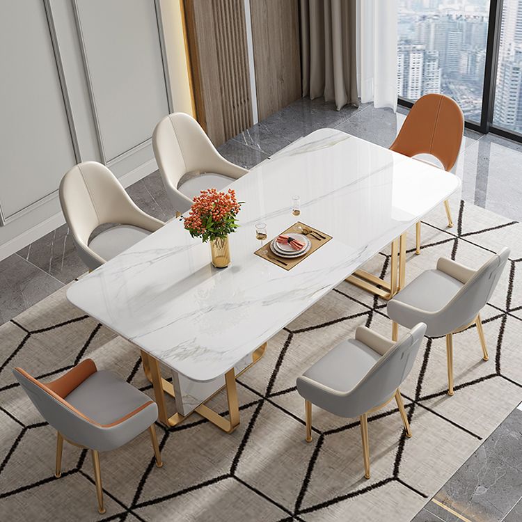 Luxury Sintered Stone Top Table Rectangle White Table with Metal Double Pedestal Clearhalo ' dining_table' 'Dining Tables & Seating' 'Dining Tables' 'furn' 'furn_dining_table' 'Furniture' 'furniture_dining_table' 'Kitchen & Dining Furniture' 'kitchen&dining_furn' 'kitchen' 'kitchen_dining_table' 1200x1200_625ba3ed-539a-4e92-830b-1caebdca736f