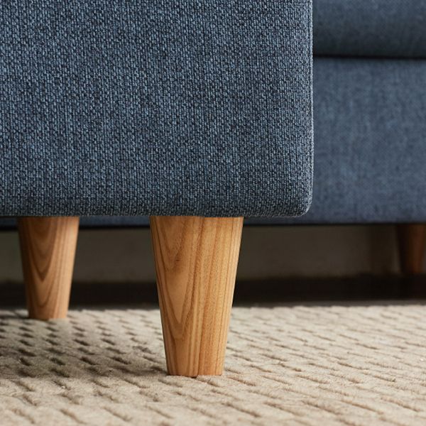 Sofa de tissu contemporain du bras carré en bois massif pour salon