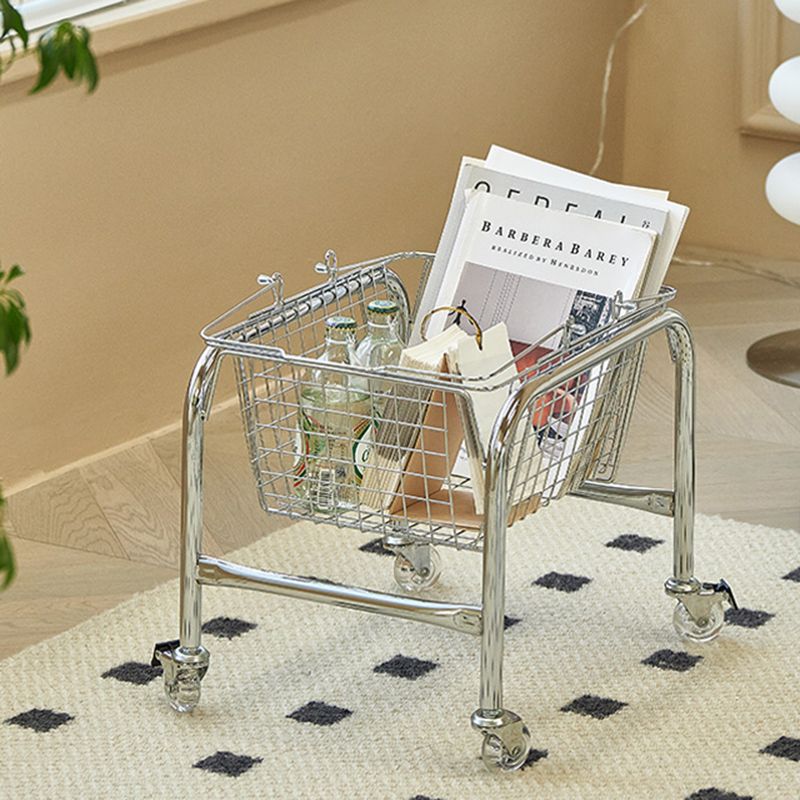 Mesa de extremo lateral móvil en metal con ruedas 4 patas mesa de base base