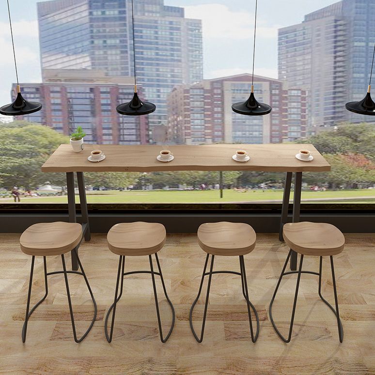 Solid Wood Bar Table Traditional Luxury Bar Table Rectangle with Sled Base Clearhalo 'Bar Furniture' 'Bar Tables' 'bar_tables' 'furn' 'furn_bar_tables' 'Furniture' 'furniture_bar_tables' 'Kitchen & Dining Furniture' 1200x1200_625e10a5-31fa-4264-abb4-bf624aff2926