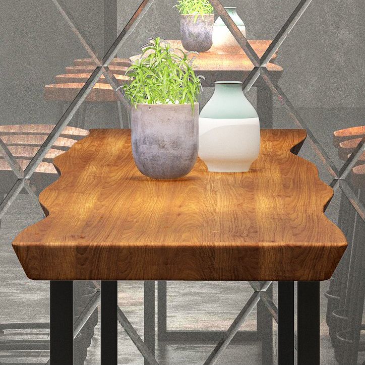 Tavolo da bar del patio in slitta industriale tavolo da bar in legno massello e metallo in naturale