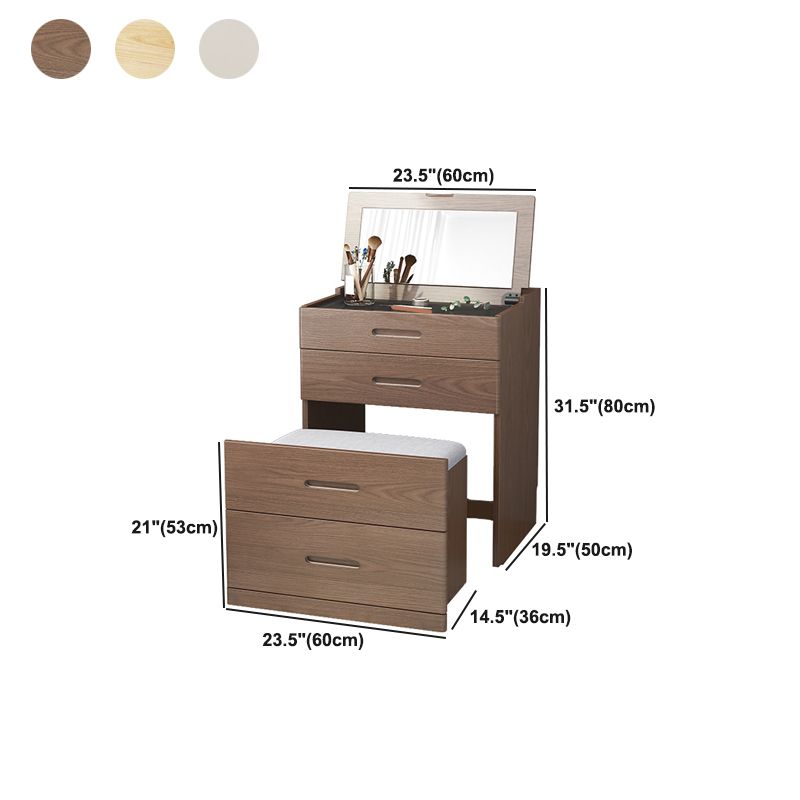 Solid Wood Makeup Vanity Desk Scandinavian Vanity Makeup Dressing Table Set