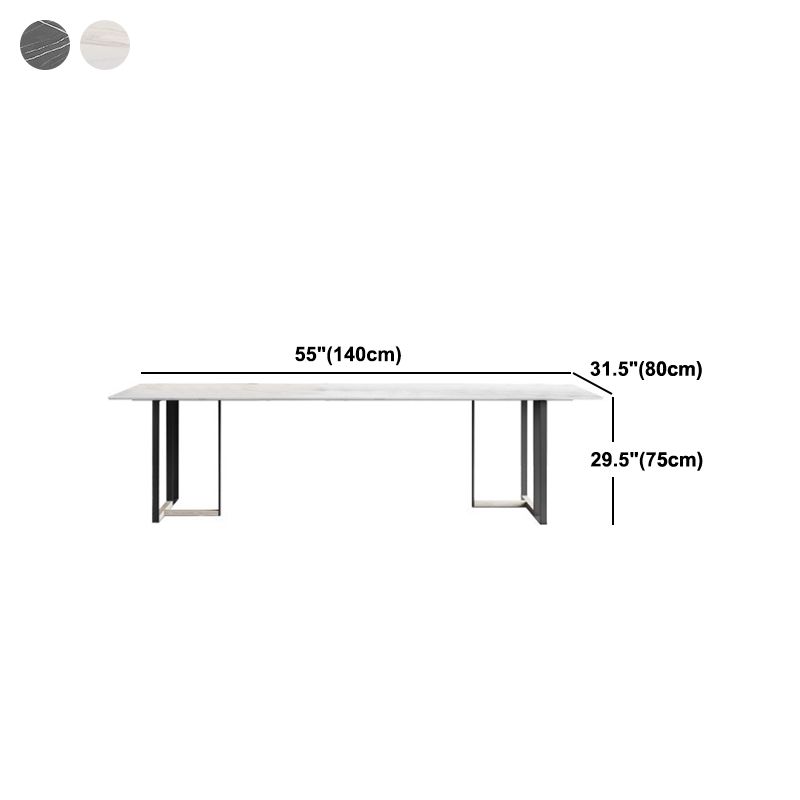 Tavolo da pranzo rettangolo tavolo contemporaneo con doppia base di piedistallo