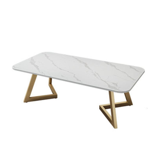 Tavolo da cocktail di caffè rettangolare lussuoso in ardesia rettangolare - 17,7 "H