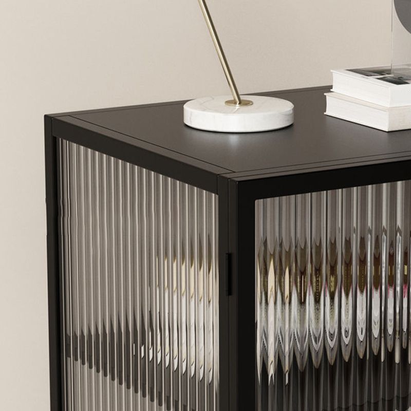 Modern Lower Shelf Nightstand Metal Bedside Cabinet with Glass Door for Bedroom Clearhalo 'Bedroom Furniture' 'furn' 'furn_night_stand' 'Furniture' 'night_stand' 'Nightstands' 1200x1200_6267ad63-3d03-4fe0-8866-c8ef82a6c9ff