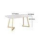 Glam Rectangle Dining Table Set 1/4/5 Pieces White Stone Top Dinette Set Clearhalo 'Dining Room Sets' 'Dining Tables & Seating' 'dining_room_set' 'furn' 'furn_dining_room_set' 'Furniture' 'Kitchen & Dining Furniture' 1200x1200_6269966e-c123-4d77-85bc-fa38f6a0de99