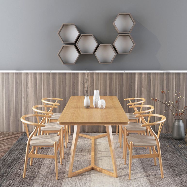 Pine Solid Wood Rectangle Dining Table Contemporary Kitchen Wood Table with Double Pedestal Clearhalo ' dining_table' 'Dining Tables & Seating' 'Dining Tables' 'furn' 'furn_dining_table' 'Furniture' 'furniture_dining_table' 'Kitchen & Dining Furniture' 'kitchen&dining_furn' 'kitchen' 'kitchen_dining_table' 1200x1200_6269fa37-6936-40f7-9183-aa7014e4ced6