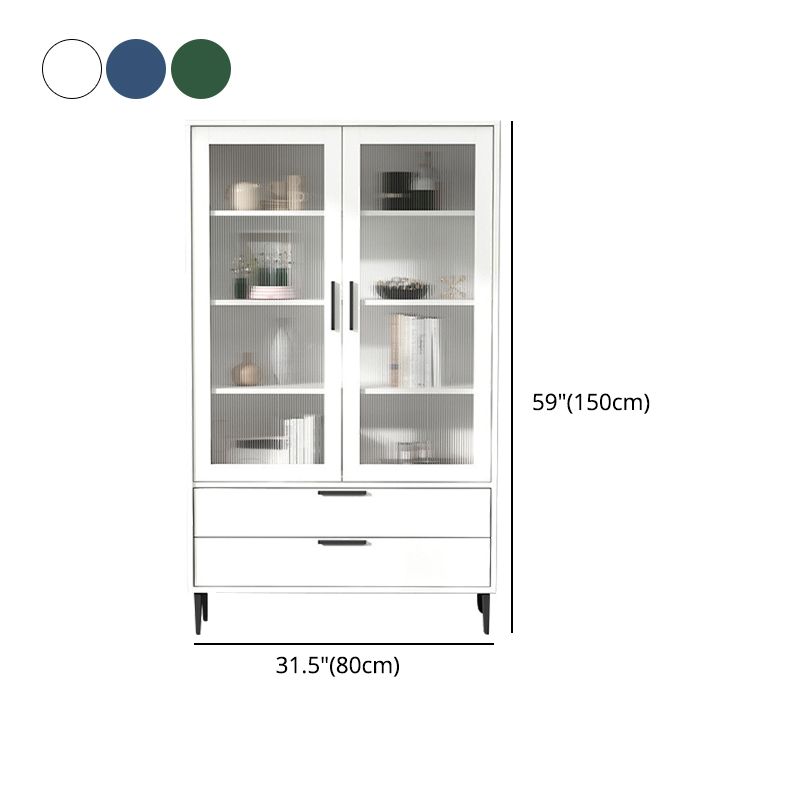コンテンポラリーバーは、鋼鉄の脚で白/青/緑のアクセントチェストを引く
