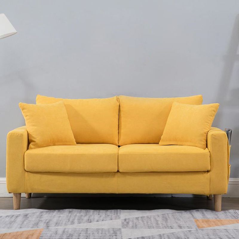 Modern Sofa Couch Wooden Base Solid Color Fabric Loveseat Square Arm Sofa for Living Room Clearhalo 'furn' 'furn_sofas' 'Furniture' 'furniture_sofas' 'kitchen' 'kitchen_sofas' 'Living Room Furniture' 'Sofa' 'sofas' 1200x1200_626c3ded-0673-4c72-8ec6-a585e02c8cb5