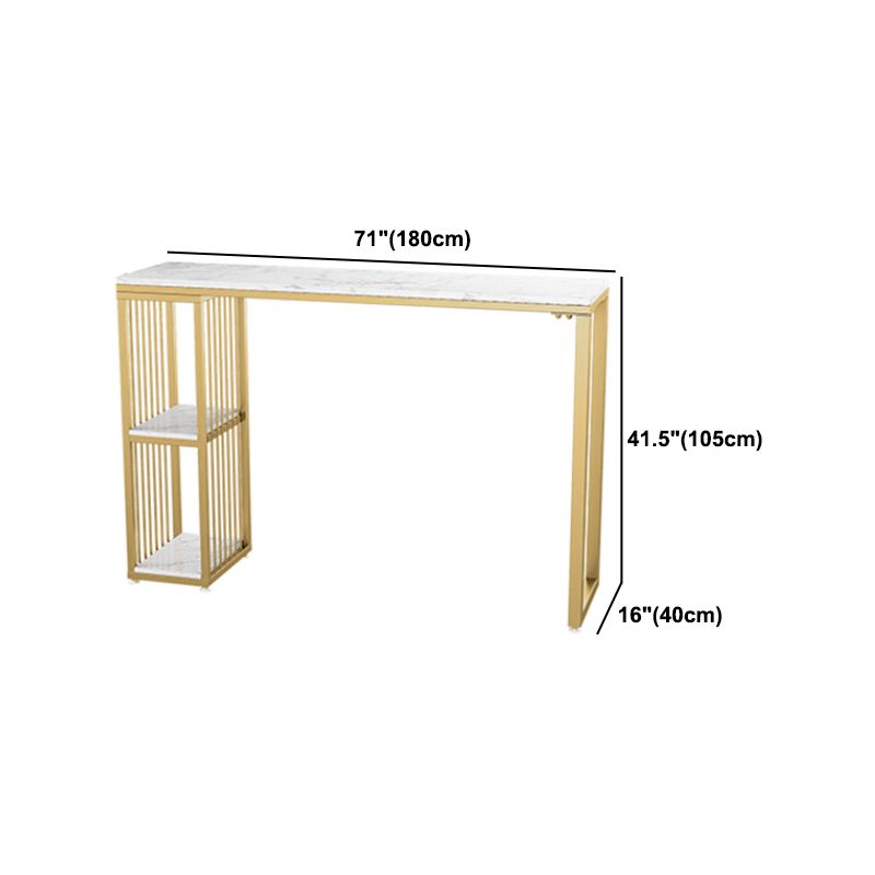 Glam 1/2/3 Pieces Metal Bar Table Set Rectangle Bar Table with High Stools for Home Clearhalo 'Bar Furniture' 'furn' 'furn_home_bar_bar_sets' 'Furniture' 'Home Bars & Bar Sets' 'home_bar_bar_sets' 'Kitchen & Dining Furniture' 1200x1200_626c58b2-8c93-4de6-b3b0-5451a53f237d